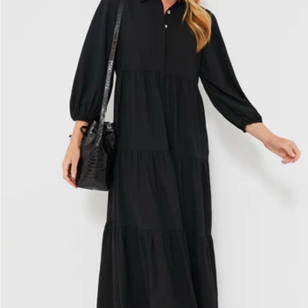 Pomander Place Black Crepe Mabel Maxi dress size L